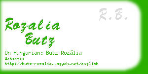 rozalia butz business card